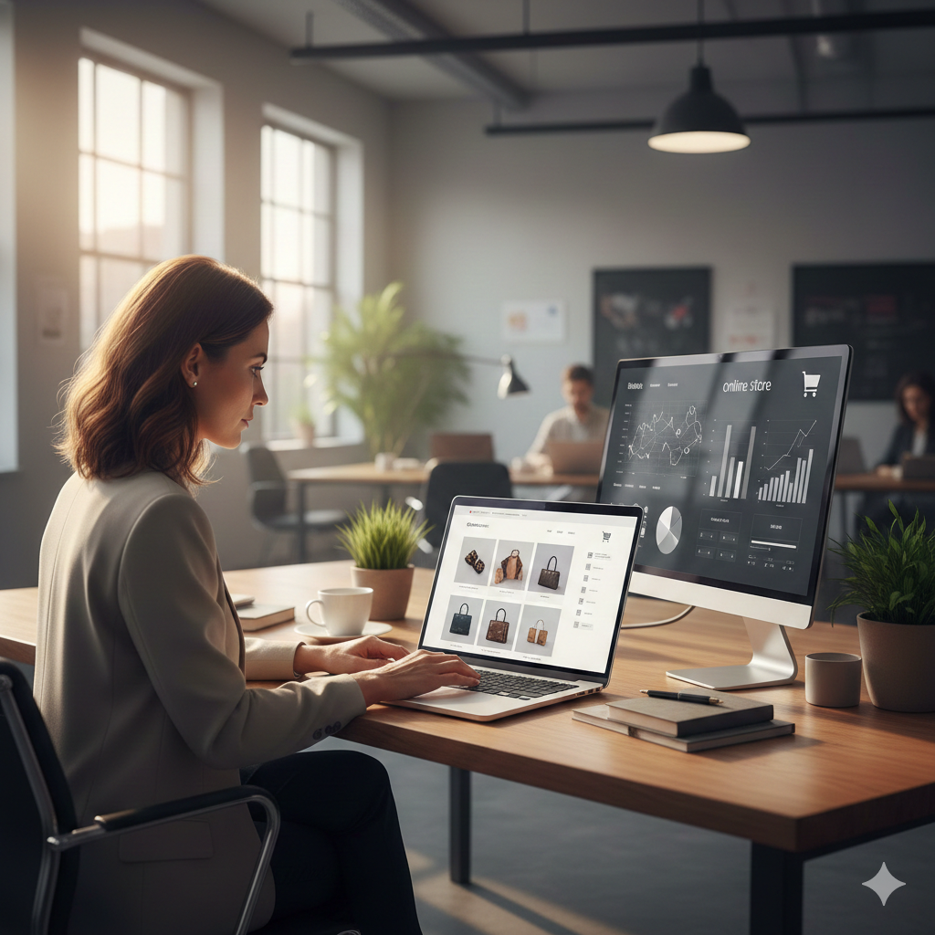 الفرق بين الموقع التعريفي والمتجر الإلكتروني